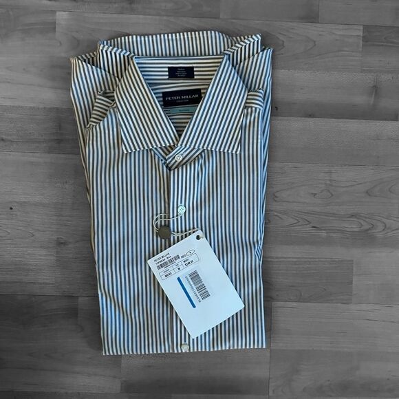 Peter Millar Flex Finish Long Sleeve Shirt Size Medium NWT - Picture 2 of 4